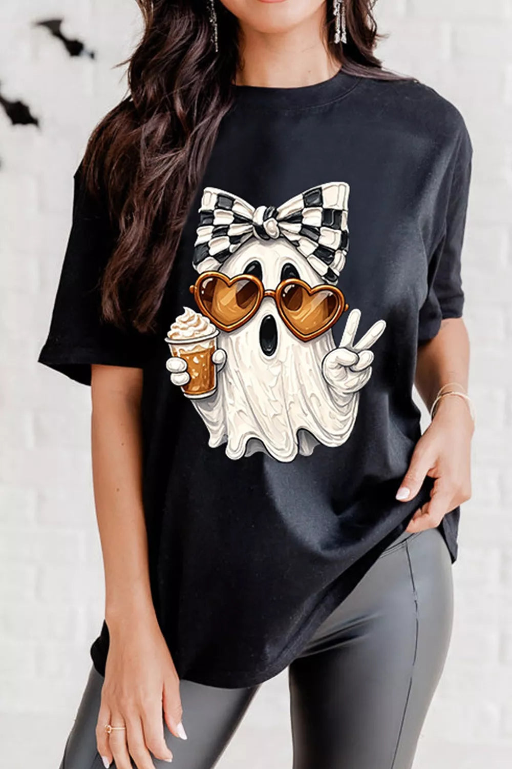 Full Size Halloween Ghost Graphic Short Sleeve T-Shirt Plus Size – Seraya Label Halloween Edit