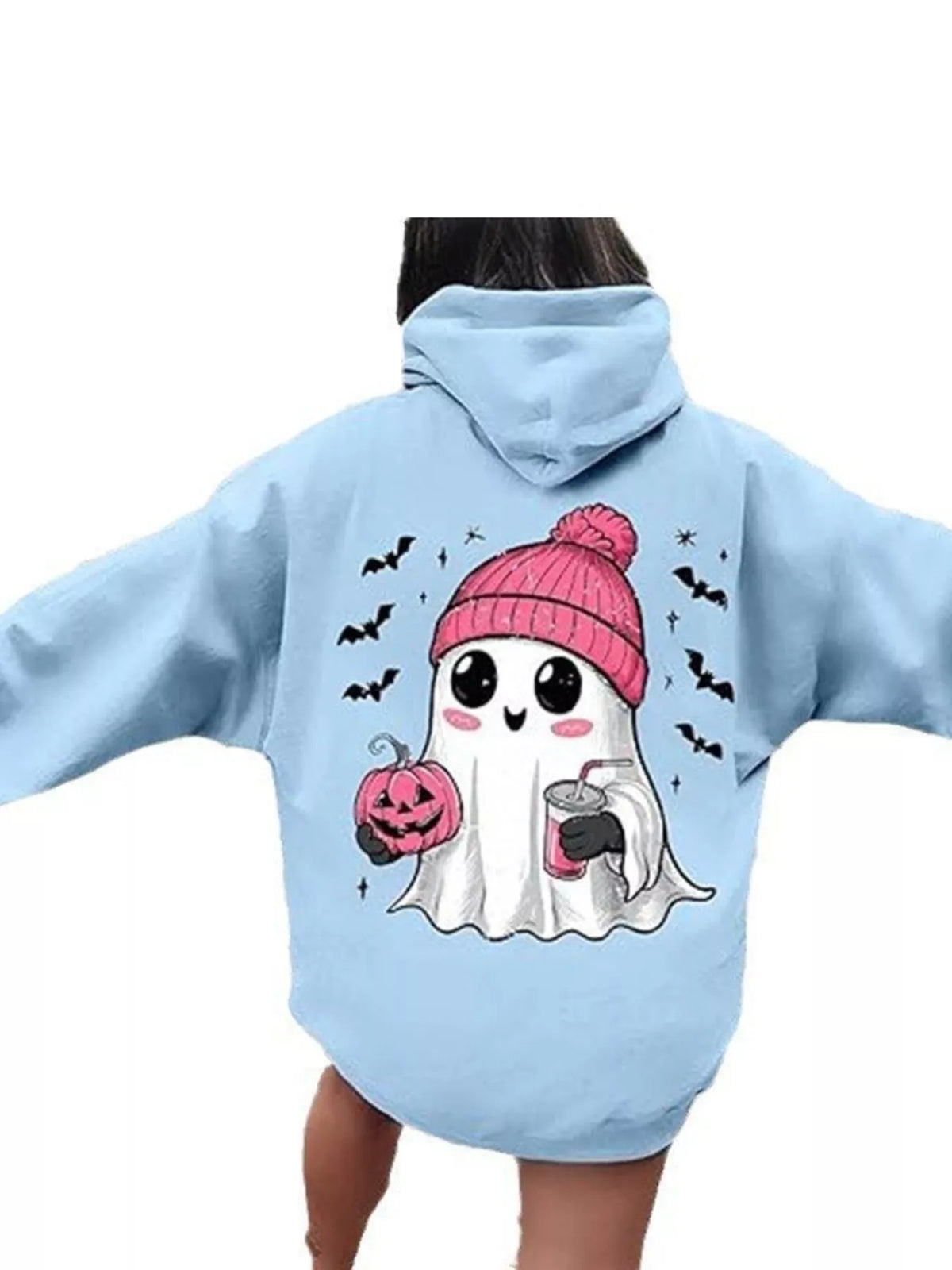 Full Size Halloween Graphic Long Sleeve Hoodie Plus Size – Seraya Label Halloween Edit