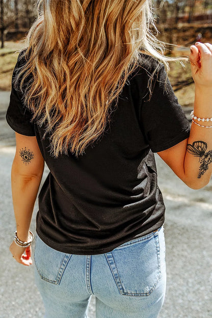 Rhinestone Skull Graphic Crew Neck T-Shirt – Seraya Label Halloween Edit