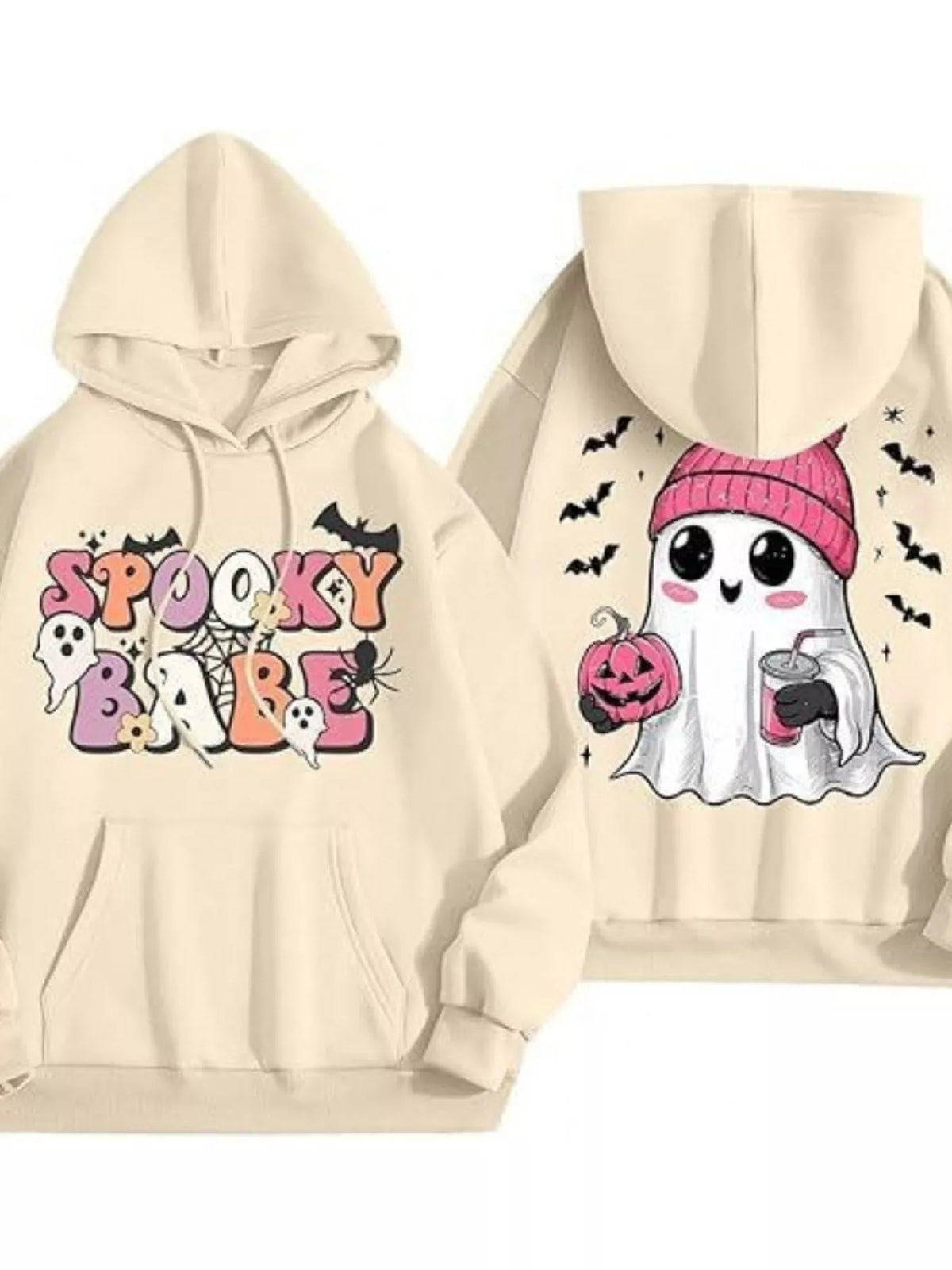 Full Size Halloween Graphic Long Sleeve Hoodie Plus Size – Seraya Label Halloween Edit