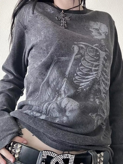 Skeleton Long Sleeve T-Shirt – Seraya Label Halloween Edit