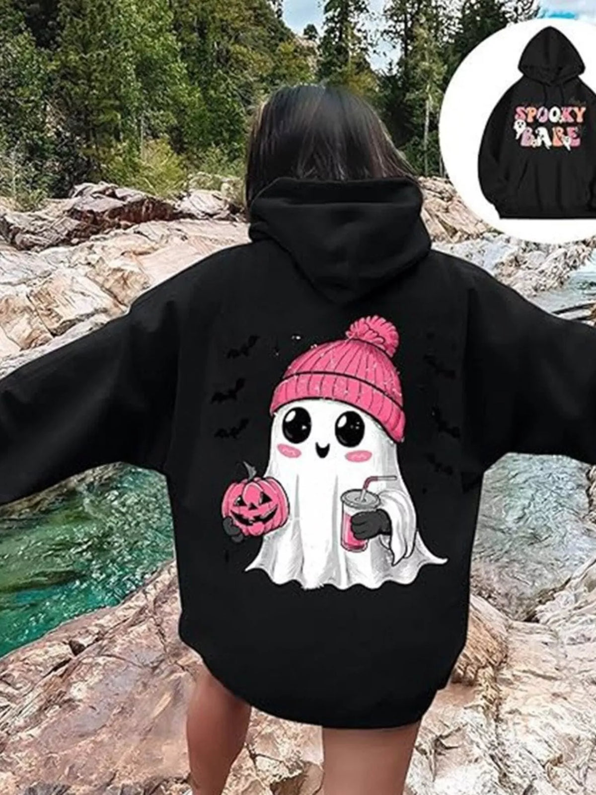 Full Size Halloween Graphic Long Sleeve Hoodie Plus Size – Seraya Label Halloween Edit