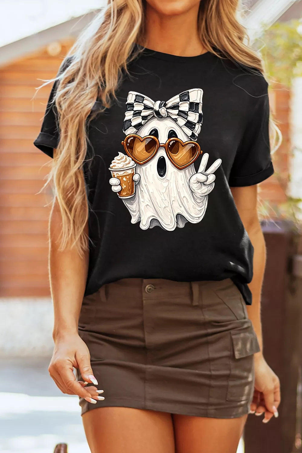 Full Size Halloween Ghost Graphic Short Sleeve T-Shirt Plus Size – Seraya Label Halloween Edit