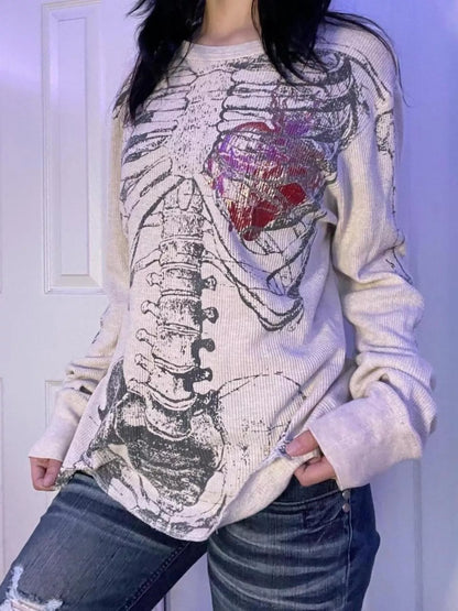 Skeleton Long Sleeve T-Shirt – Seraya Label Halloween Edit