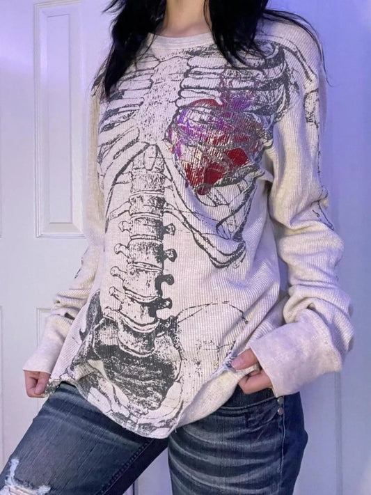 Skeleton Long Sleeve T-Shirt – Seraya Label Halloween Edit