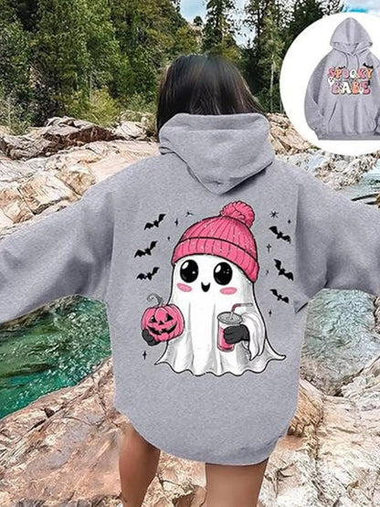 Full Size Halloween Graphic Long Sleeve Hoodie Plus Size – Seraya Label Halloween Edit